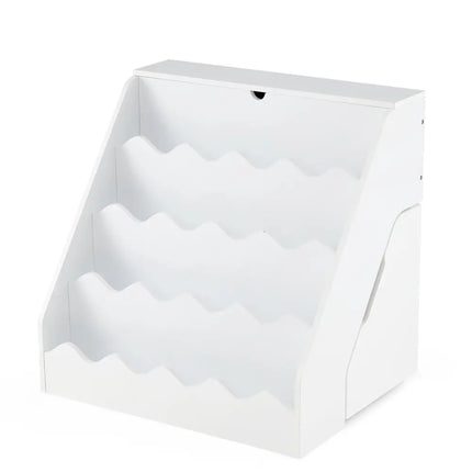 2-In-1 Kids Bookshelf & Toy Storage Organizer-White - White - Kids Storage