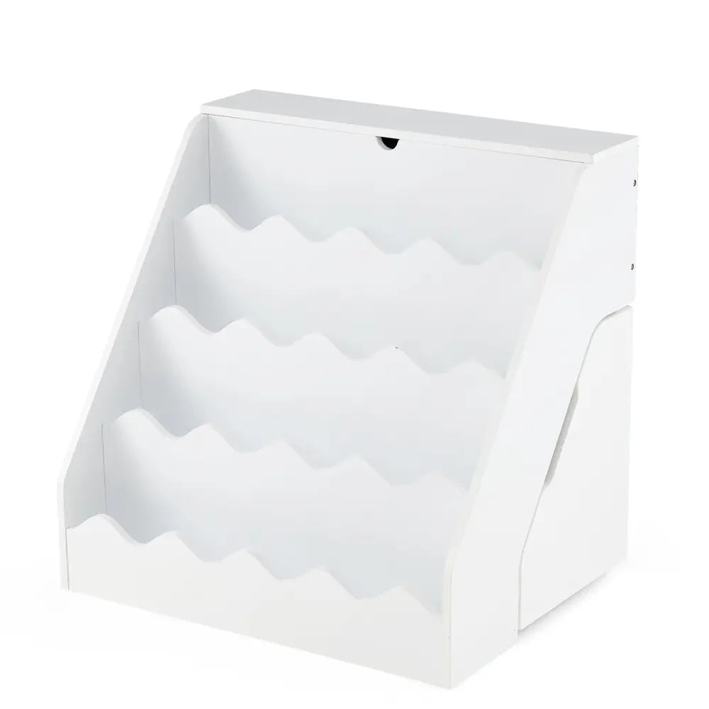 2-In-1 Kids Bookshelf & Toy Storage Organizer-White - White - Kids Storage