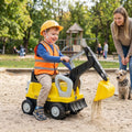 2-In-1 Kids Ride on Tractor with Digging Arm and Detachable Trailer-Yellow - Yellow - Push & Pedal Ride On Toys