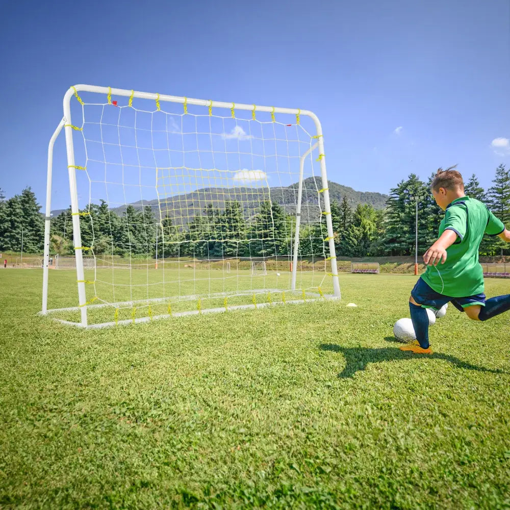 2-in-1 Kids Soccer Rebounder and Soccer Goal with Adjustable Height-White - White - Sport Equipments