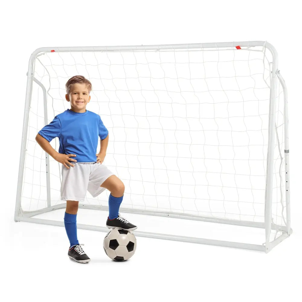 2-in-1 Kids Soccer Rebounder and Soccer Goal with Adjustable Height-White - White - Sport Equipments