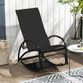 2-in-1 Outdoor Rocking Chair with 4-Position Adjustable Backrest for Patio Porch Poolside-Black - Black - Patio Rocking