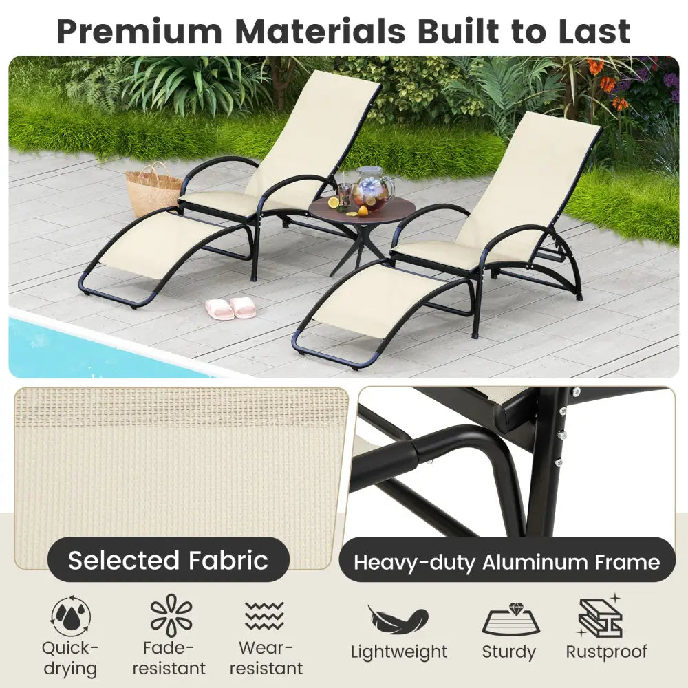 2-in-1 Outdoor Rocking Chair with 4-Position Adjustable Backrest for Patio Porch Poolside-Beige - Beige - Patio Rocking