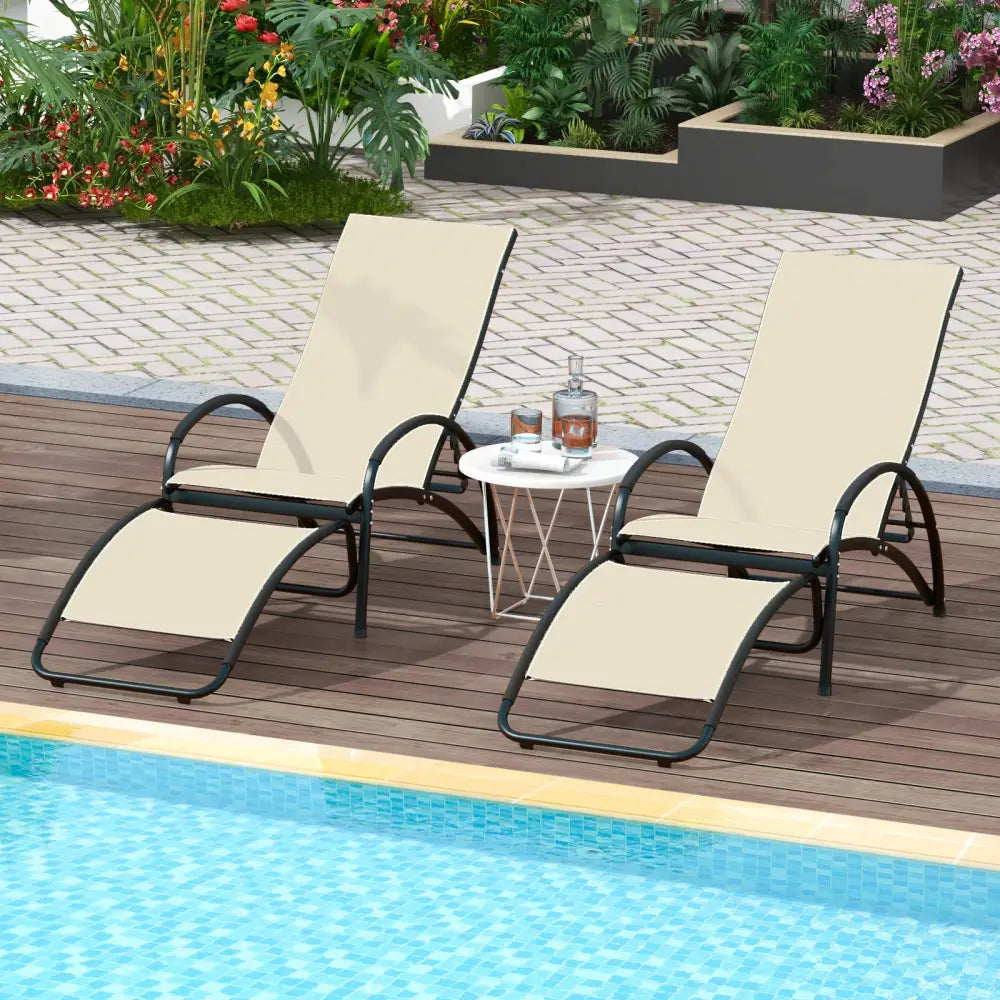 2-in-1 Outdoor Rocking Chair with 4-Position Adjustable Backrest for Patio Porch Poolside-Beige - Beige - Patio Rocking