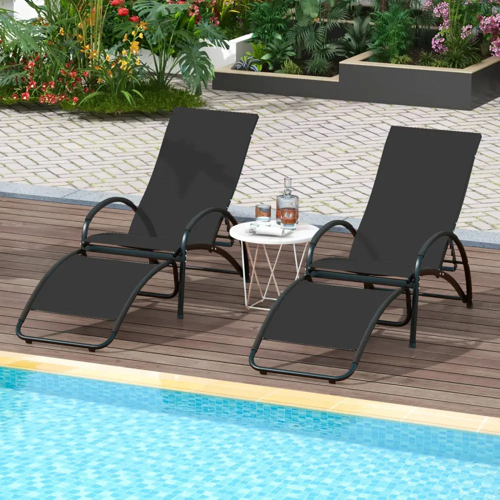 2-in-1 Outdoor Rocking Chair with 4-Position Adjustable Backrest for Patio Porch Poolside-Black - Black - Patio Rocking