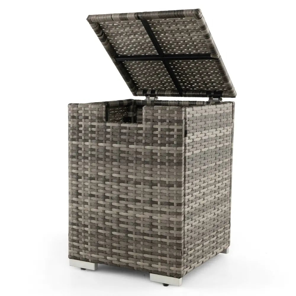 2-in-1 Patio Rattan Gas Propane Tank Cover for 20 lbs Propane Tanks-Gray - Gray - Outdoor Heating