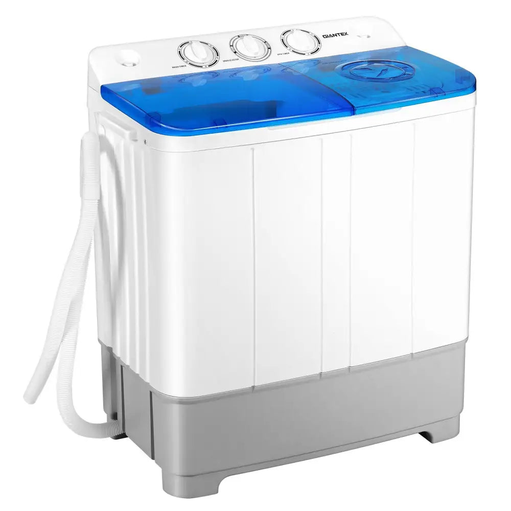 2-in-1 Portable 22lbs Capacity Washing Machine with Timer Control-Blue - Blue - Washing Machines