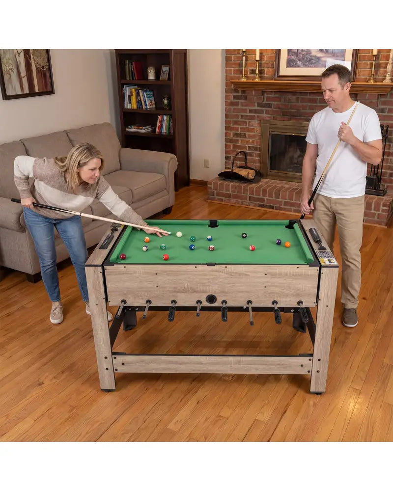 2-in-1 Swivel Game Table for Teens Adults-Brown - Brown - Game Room