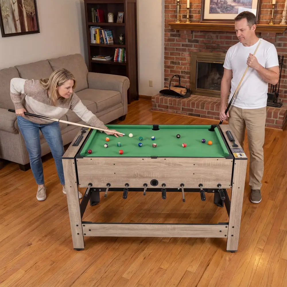 2-in-1 Swivel Game Table for Teens Adults-Brown - Brown - Game Room