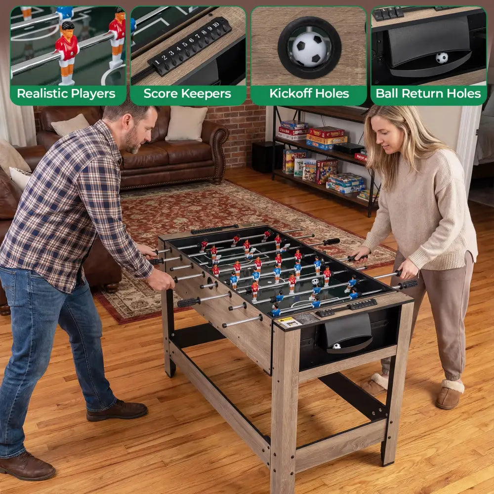 2-in-1 Swivel Game Table for Teens Adults-Brown - Brown - Game Room