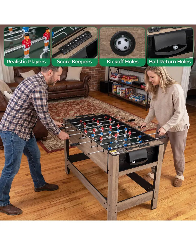 2-in-1 Swivel Game Table for Teens Adults-Brown - Brown - Game Room