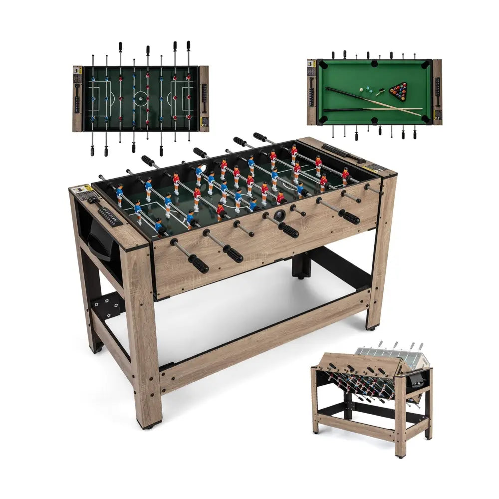 2 - in - 1 Swivel Game Table for Teens Adults - Brown - Oasis Home Essentials