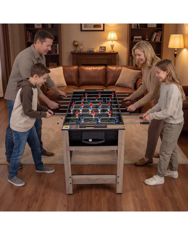 2-in-1 Swivel Game Table for Teens Adults-Brown - Brown - Game Room