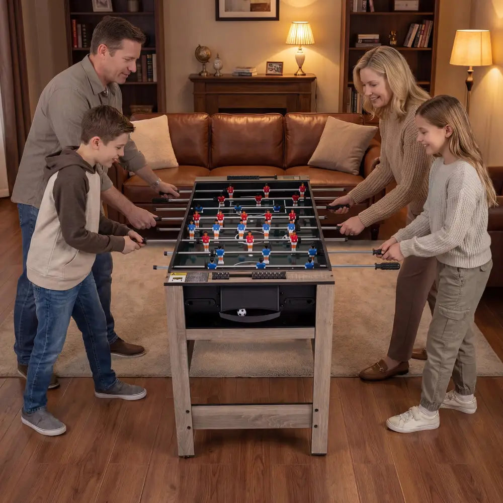 2-in-1 Swivel Game Table for Teens Adults-Brown - Brown - Game Room