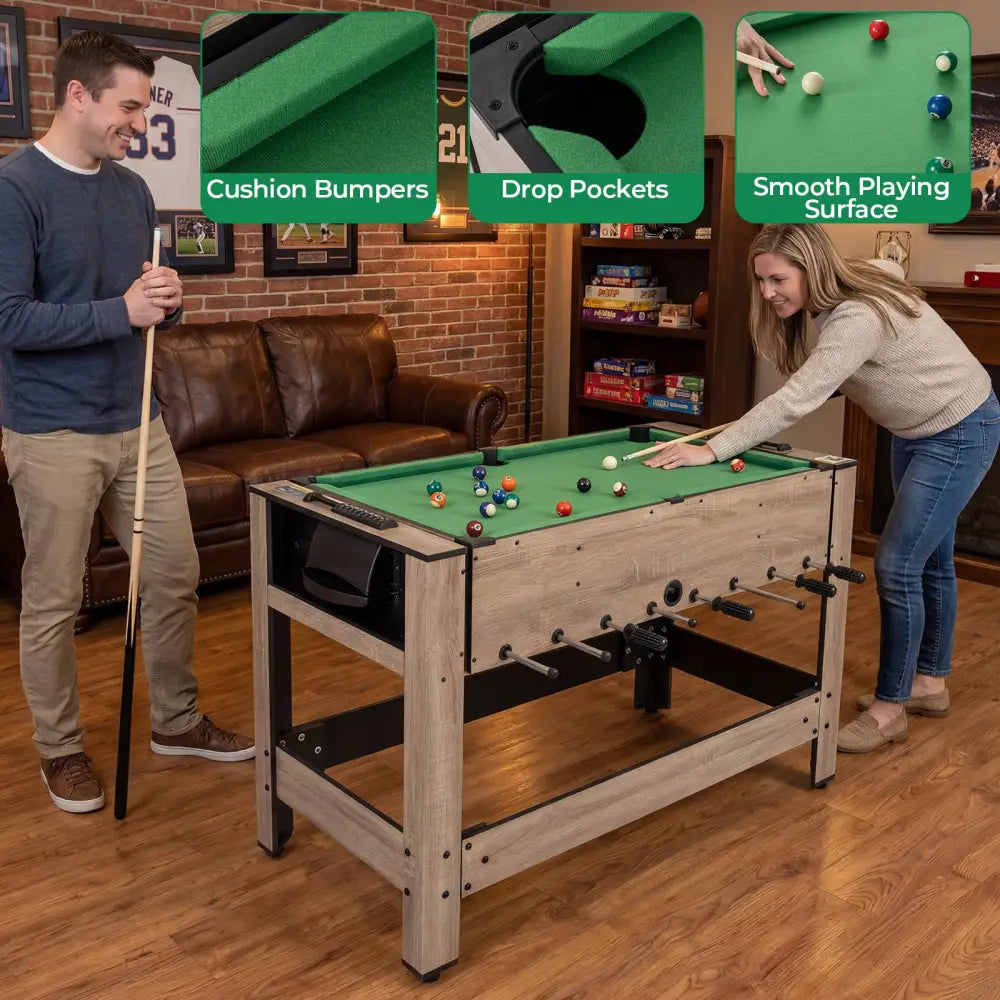 2-in-1 Swivel Game Table for Teens Adults-Brown - Brown - Game Room