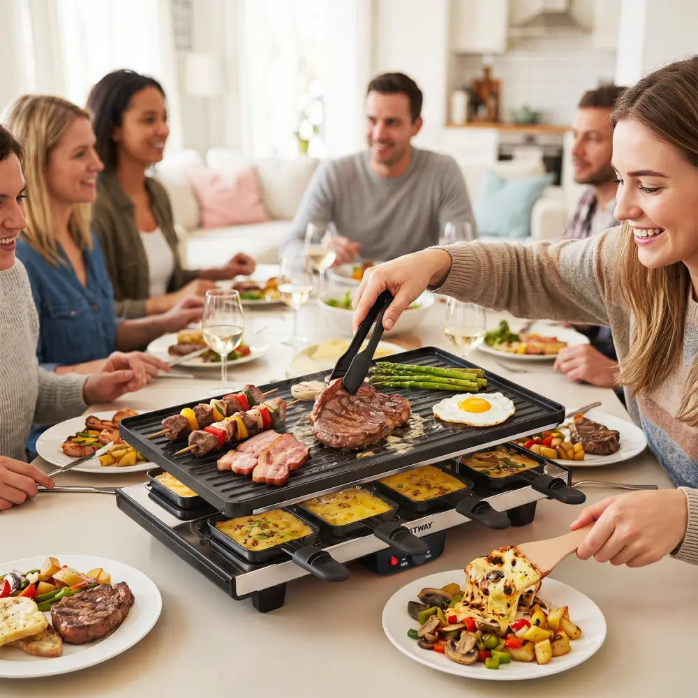 2-in-1 Table Grill and Griddle with Reversible Nonstick Plate for 8 - Cookware & Bakeware