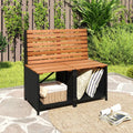 2-in-1 Transforming Picnic Table and Chairs Set with Storage - Black - Patio Furniture Sets
