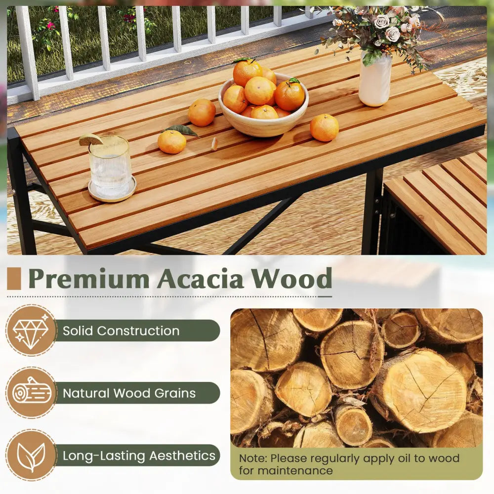 2-in-1 Transforming Picnic Table and Chairs Set with Storage - Black - Patio Furniture Sets