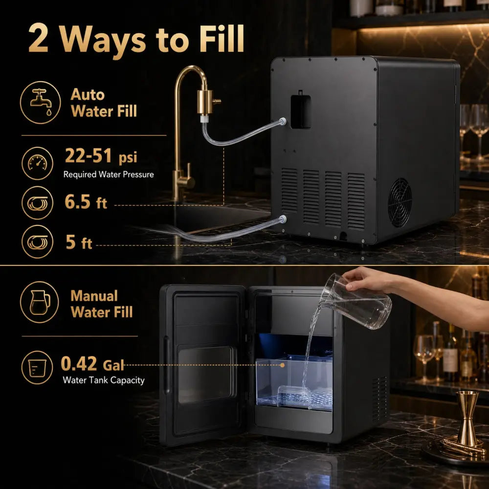 2 Inch Countertop Ice Ball Maker with 4 Ice Balls Made in 38 Minutes-Black - Black - Ice Makers