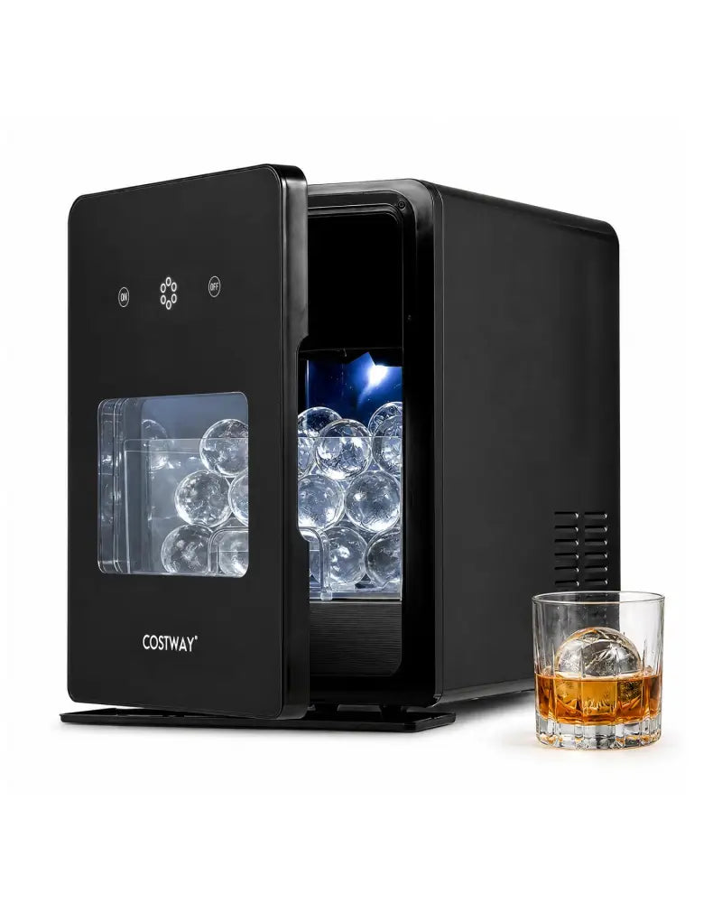 2 Inch Countertop Ice Ball Maker with 4 Ice Balls Made in 38 Minutes-Black - Black - Ice Makers