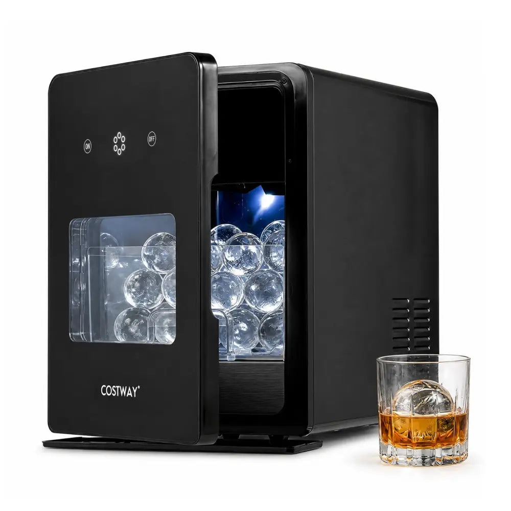 2 Inch Countertop Ice Ball Maker with 4 Ice Balls Made in 38 Minutes-Black - Black - Ice Makers