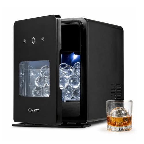 2 Inch Countertop Ice Ball Maker with 4 Ice Balls Made in 38 Minutes-Black - Black - Ice Makers