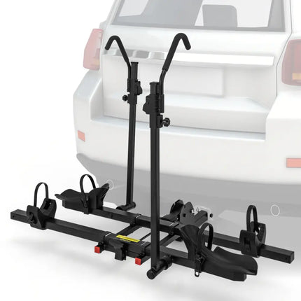 2 Inch Hitch Mount Bike Rack 2-Bike Platform Style Carrier with Tilt-able Design for Easy Trunk Access - Black - Garages
