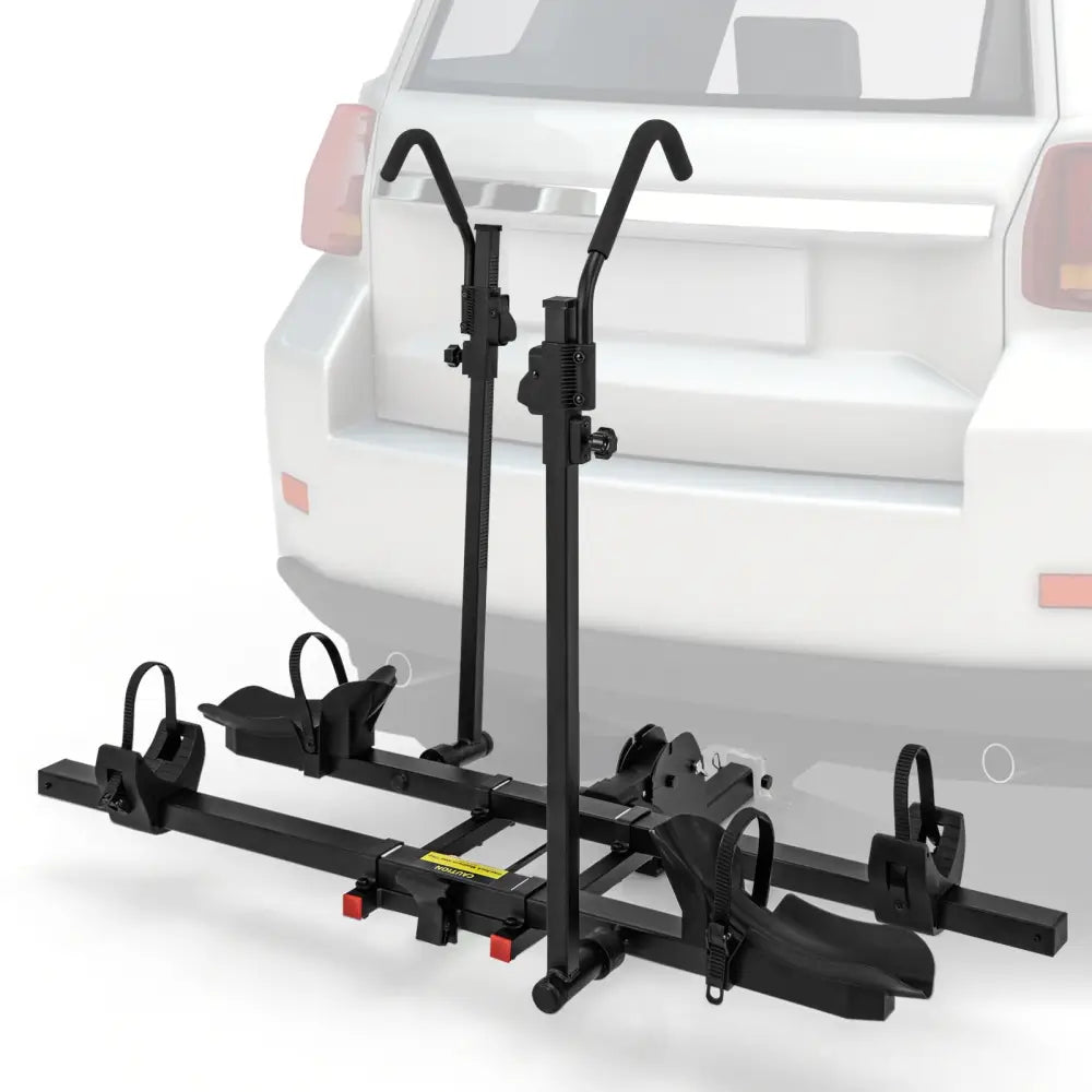2 Inch Hitch Mount Bike Rack 2-Bike Platform Style Carrier with Tilt-able Design for Easy Trunk Access - Black - Garages