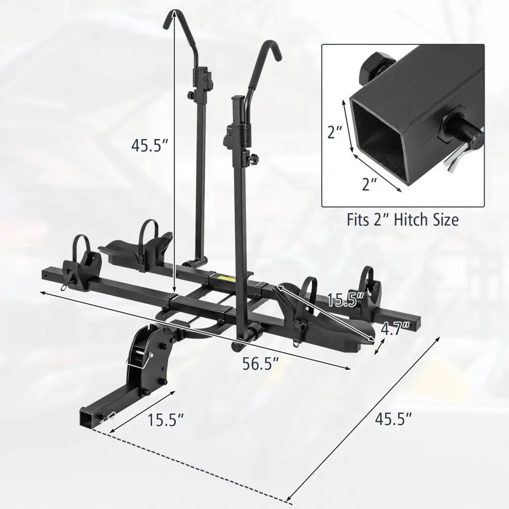 2 Inch Hitch Mount Bike Rack 2-Bike Platform Style Carrier with Tilt-able Design for Easy Trunk Access - Black - Garages