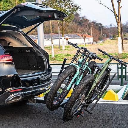2 Inch Hitch Mount Bike Rack 2-Bike Platform Style Carrier with Tilt-able Design for Easy Trunk Access - Black - Garages