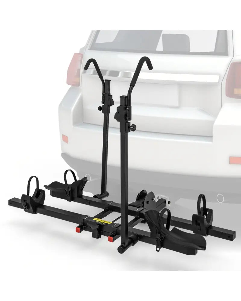 2 Inch Hitch Mount Bike Rack 2-Bike Platform Style Carrier with Tilt-able Design for Easy Trunk Access - Black - Garages