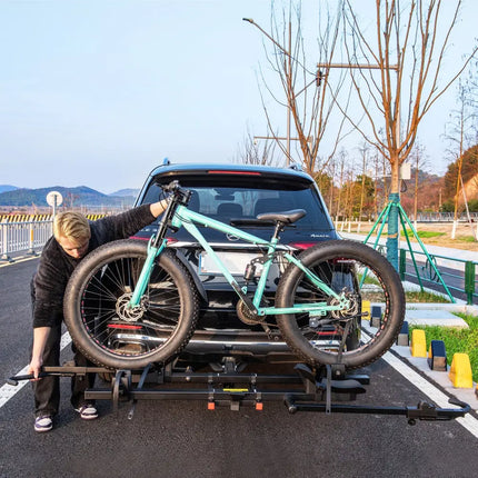 2 Inch Hitch Mount Bike Rack 2-Bike Platform Style Carrier with Tilt-able Design for Easy Trunk Access - Black - Garages