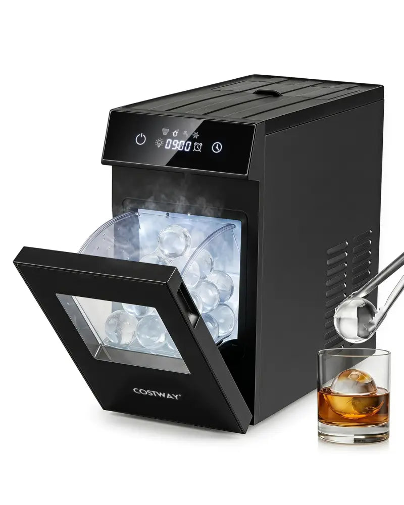 2 Inch Ice Ball Maker Countertop with Self-Cleaning and 8H Timer-Black - Black - Ice Makers