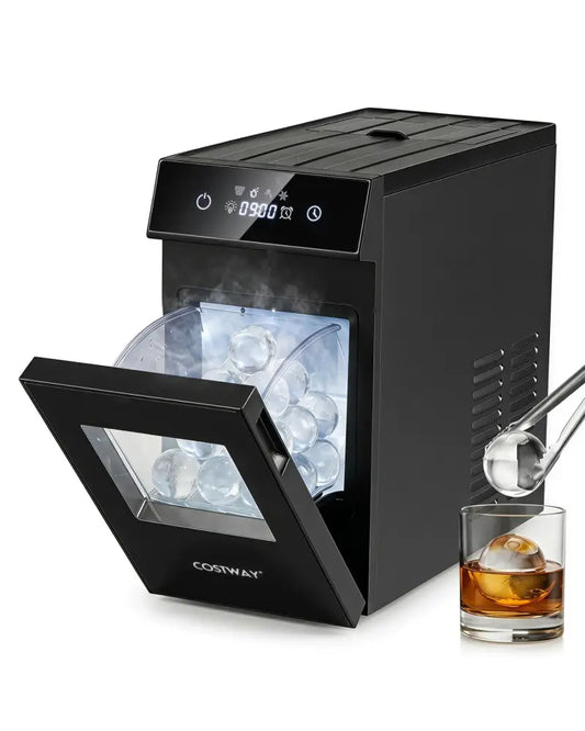 2 Inch Ice Ball Maker Countertop with Self-Cleaning and 8H Timer-Black - Black - Ice Makers