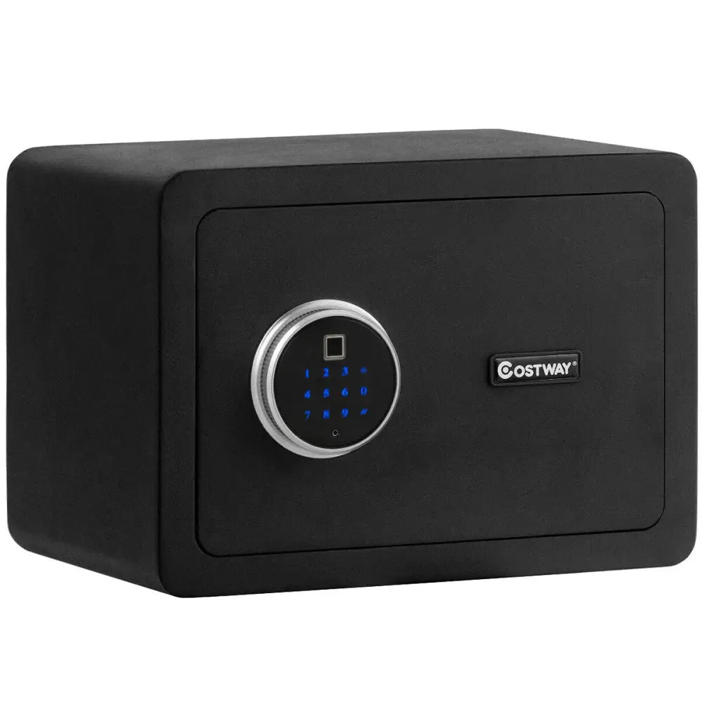 2-Layer Security Safe Deposit Box with Inner LED Light - Black - Safe Box