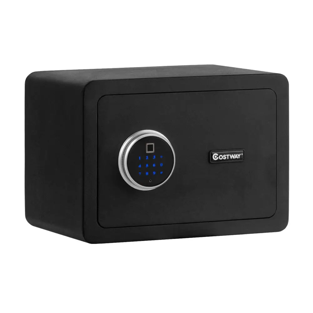 2-Layer Security Safe Deposit Box with Inner LED Light - Black - Safe Box