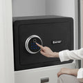 2-Layer Security Safe Deposit Box with Inner LED Light - Black - Safe Box