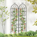 2 Pack 71’’ x 20’’ Metal Garden Trellis for Outdoor Climbing Plants - Black - Plant Supports