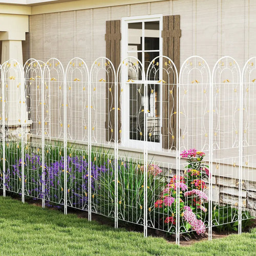2 Pack 86.5 x 20 Inches Metal Garden Trellis for Climbing Plants-White - White - Plant Supports