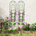 2 Pack 86.5 x 20 Inches Metal Garden Trellis for Climbing Plants-Green - Green - Plant Supports