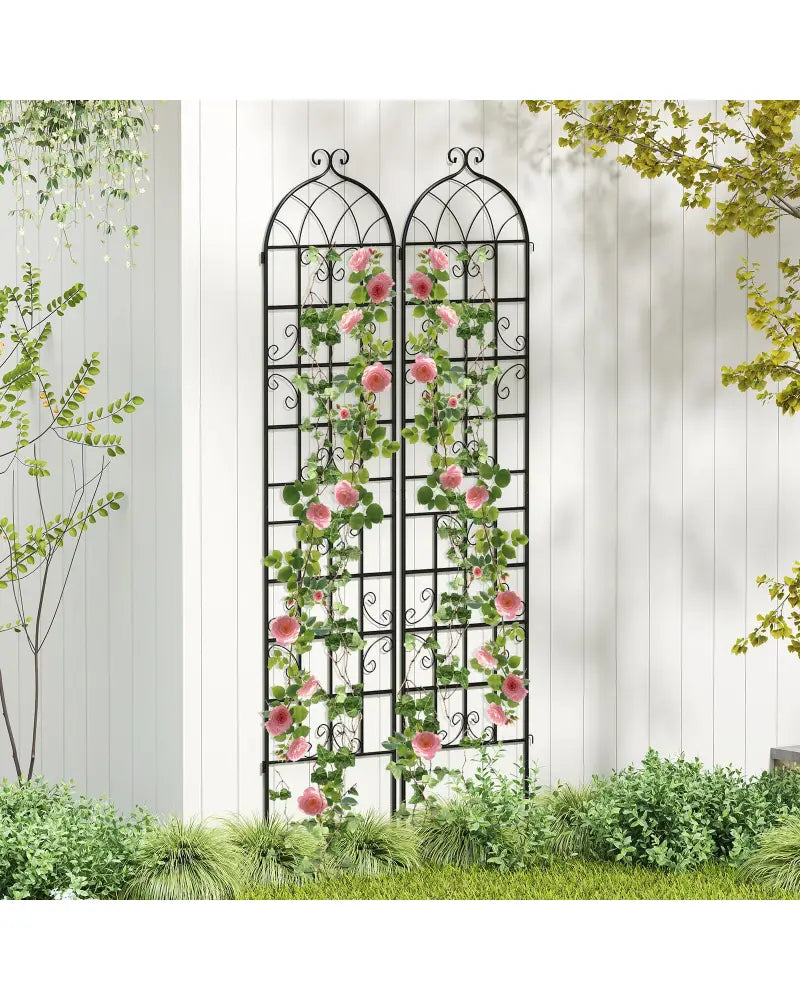 2 Pack 86’’ x 20’’ Metal Garden Trellis for Outdoor Climbing Plants - Plant Supports