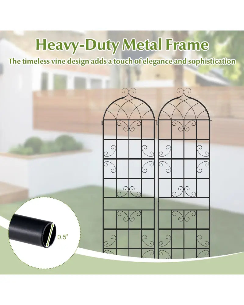 2 Pack 86’’ x 20’’ Metal Garden Trellis for Outdoor Climbing Plants - Plant Supports
