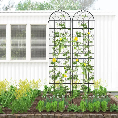 2 Pack 86’’ x 20’’ Metal Garden Trellis for Outdoor Climbing Plants - Plant Supports