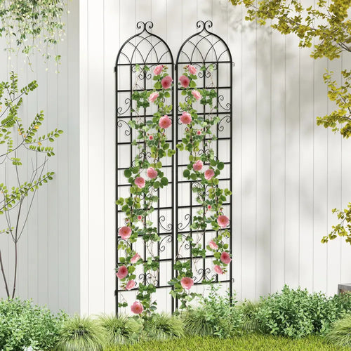 2 Pack 86’’ x 20’’ Metal Garden Trellis for Outdoor Climbing Plants - Plant Supports
