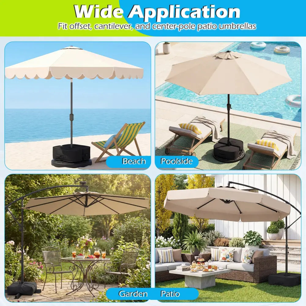 2-Pack 90 LBS Umbrella Base Weight Sandbags-Black - Black - Outdoor Umbrella Bases