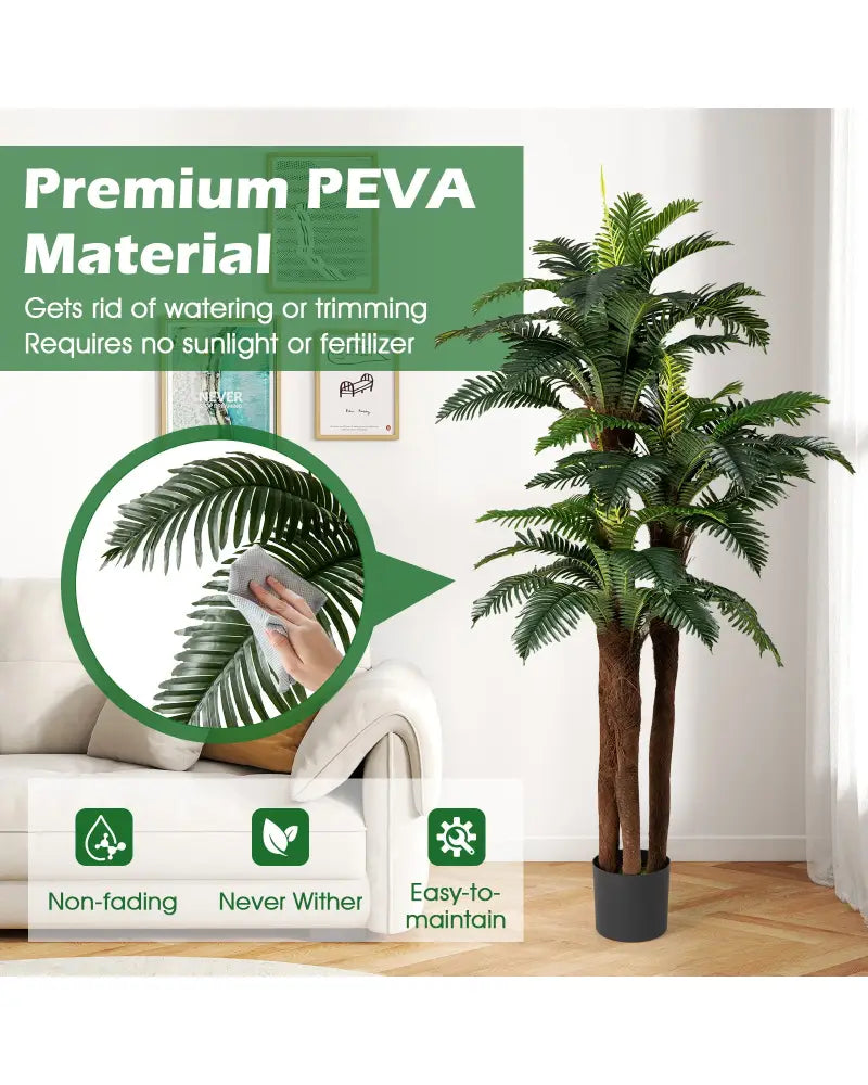 2 Pack Artificial Palm Tree 6.3 ft Tall with Adjustable Leaves - Faux Plants