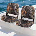 2-Pack Boat Seats Folding Low Back Boat Chairs Waterproof PVC Leather Cabin Seating-Camouflage - Camouflage - Surfing
