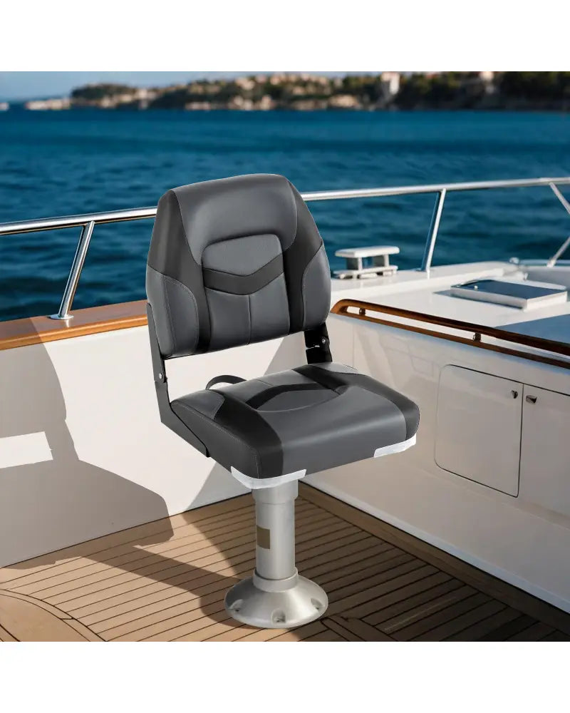 2-Pack Boat Seats with Fixing Bolts and Hinges-Black - Black - Surfing