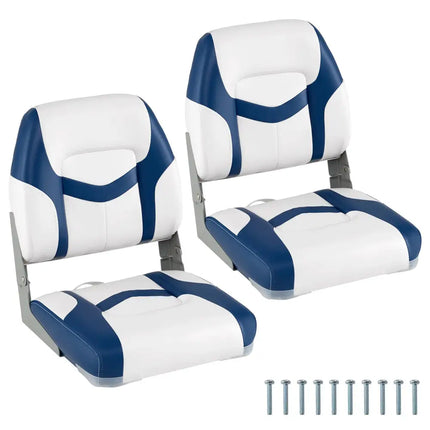 2-Pack Boat Seats with Fixing Bolts and Hinges-Blue - Blue - Surfing