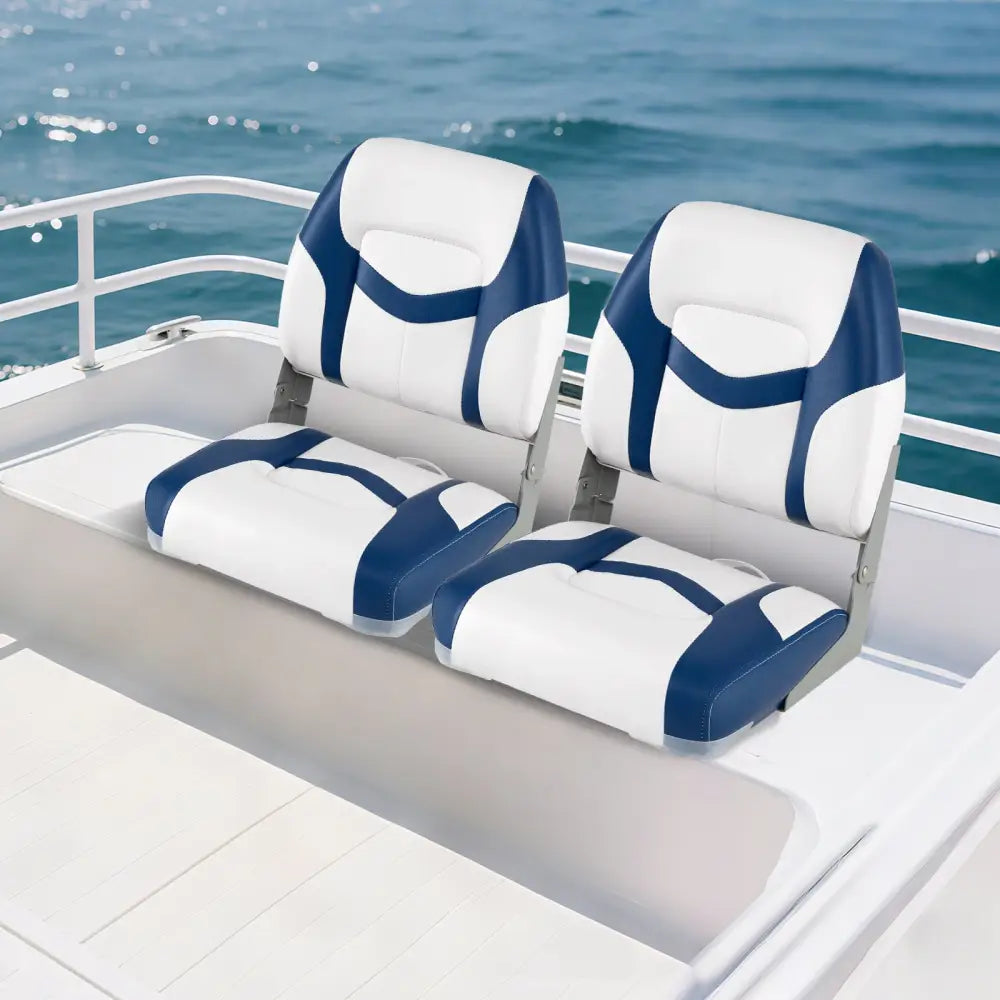 2-Pack Boat Seats with Fixing Bolts and Hinges-Blue - Blue - Surfing